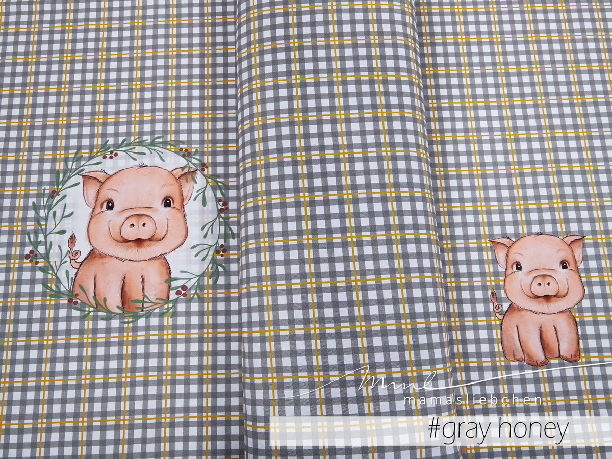 Jersey-Stoff "freddi #gray-honey" (1 Panel, ca. 0,65m)