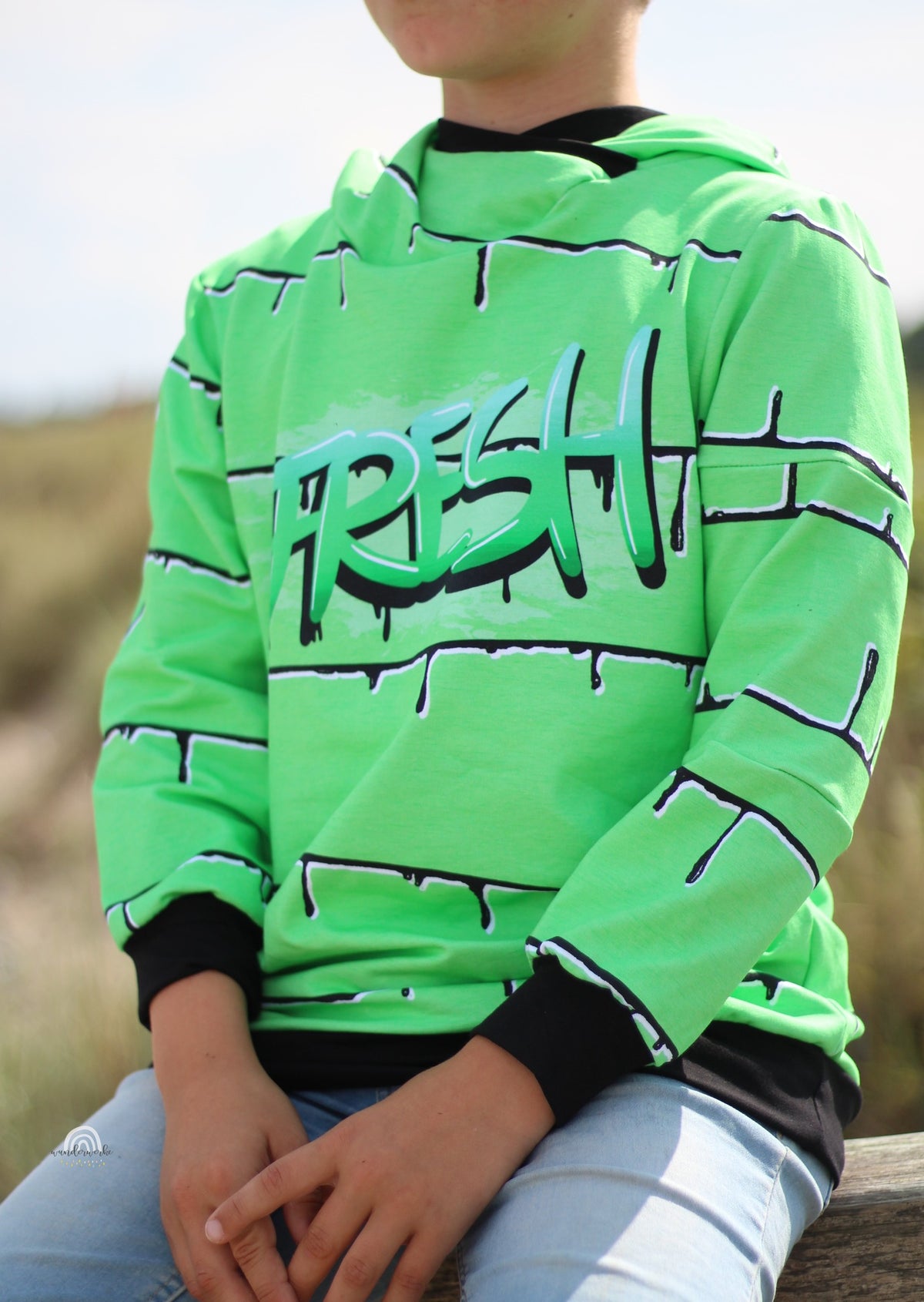 Jersey-Stoff "FRESH #apple" (1 Panel, ca. 1,00m)