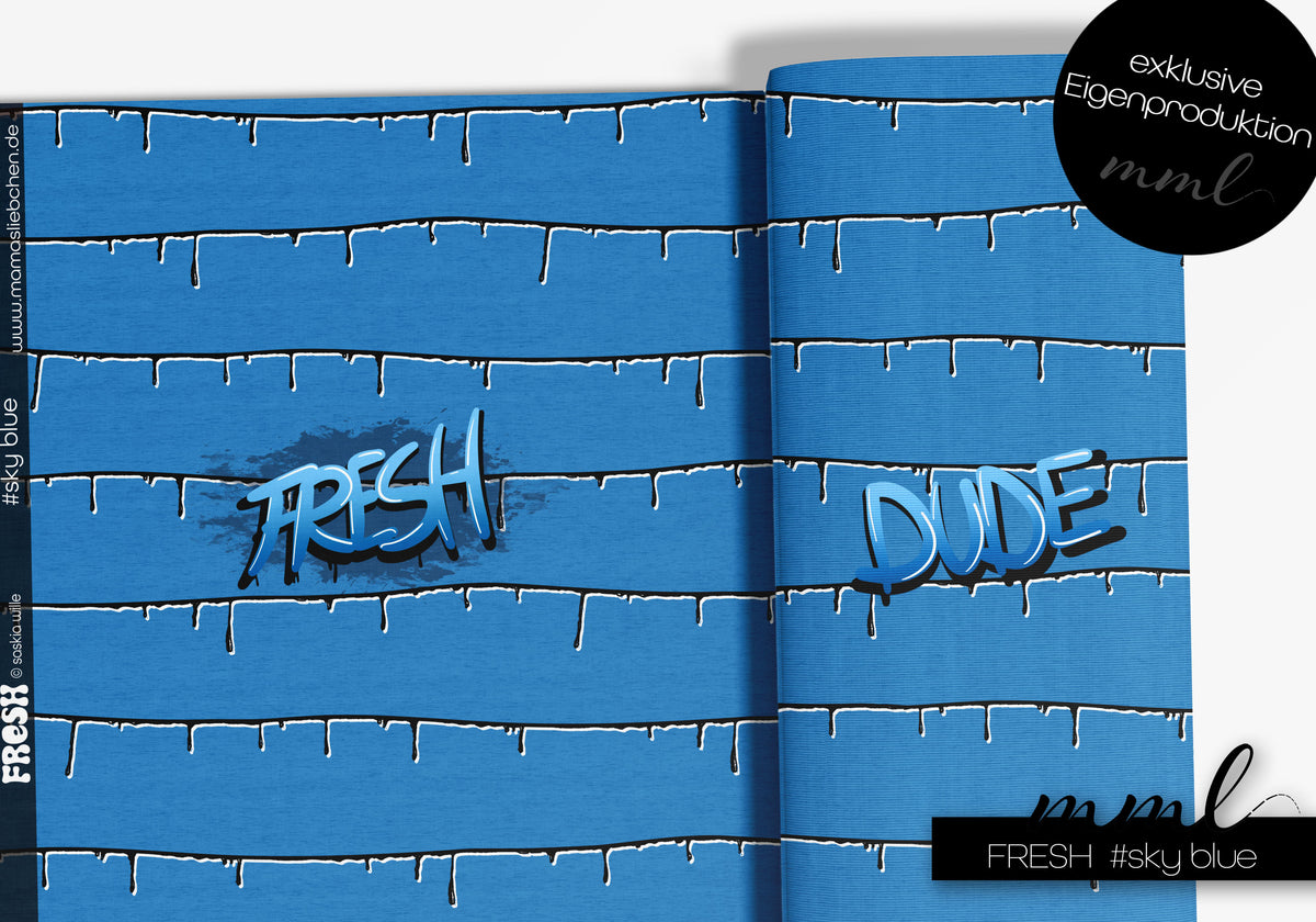 Jersey-Stoff "FRESH #sky blue" (1 Panel, ca. 1,00m)