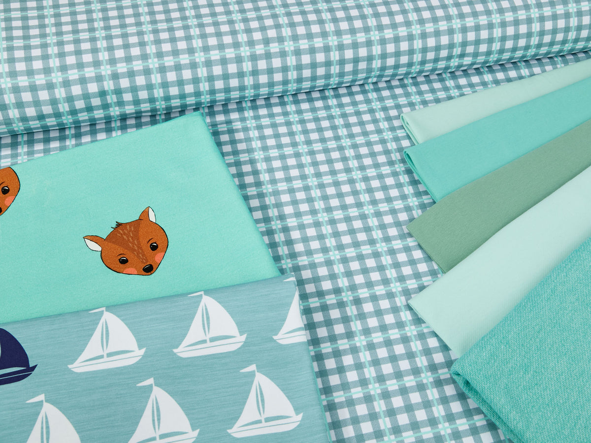 Jersey-Stoff "gingham #salbei" (0,25m)
