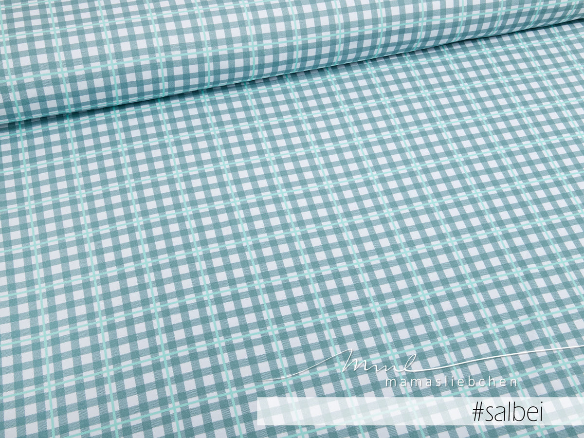Jersey-Stoff "gingham #salbei" (0,25m)