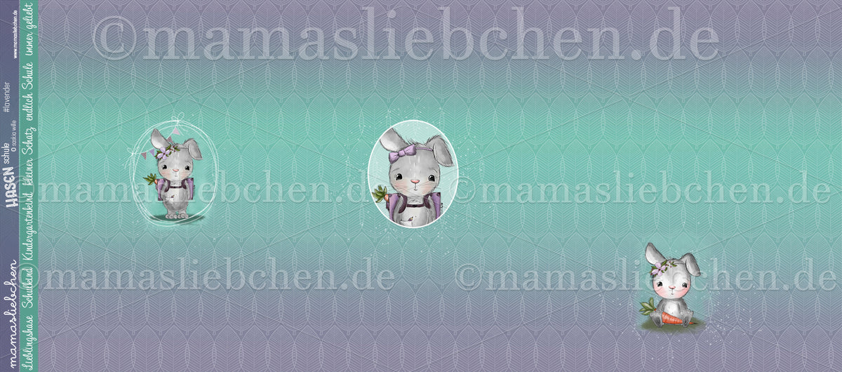 Jersey-Stoff "Hasenschule #lavender" (1Panel/ ca.0,85m)