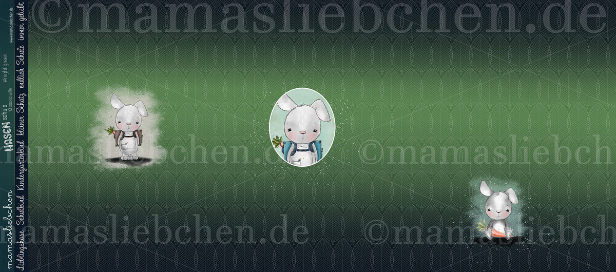 Jersey-Stoff "Hasenschule #night green" (1Panel/ ca.0,80m)