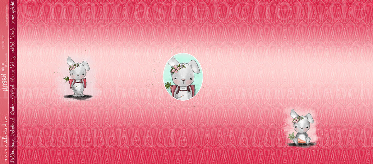 Jersey-Stoff "Hasenschule #wine rose" (1Panel/ ca.0,80m)
