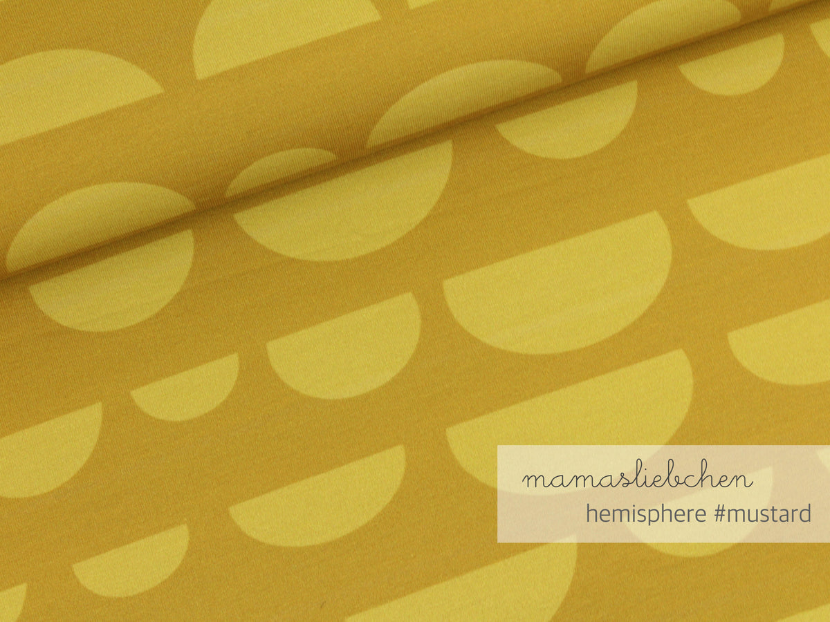 Jersey-Stoff "hemisphere #mustard" (0,5m)
