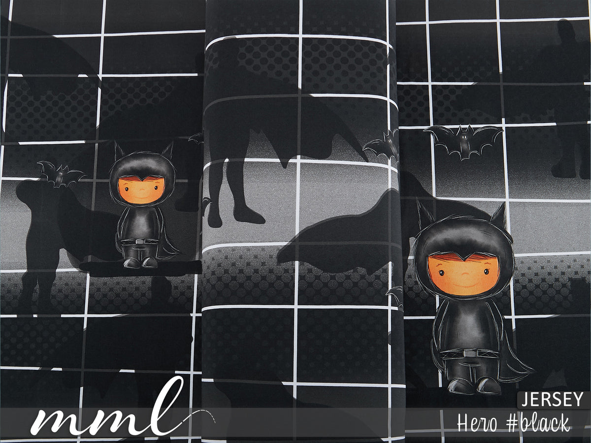Jersey-Stoff "Hero #black" (1Panel/ ca.0,60m)