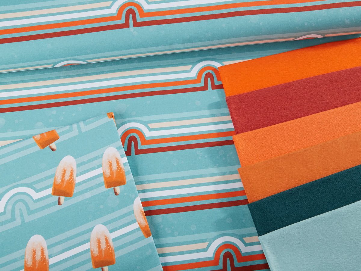 Jersey-Stoff "horizon #mint orange" (0,25m)