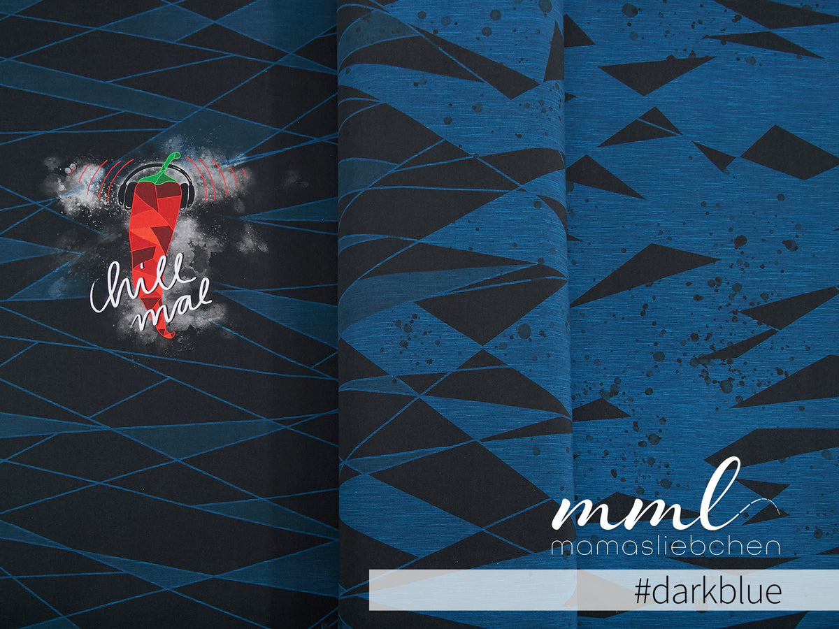 Jersey-Stoff "Hot Chili 2.0 #darkblue" (1Panel/ ca.0,80m)