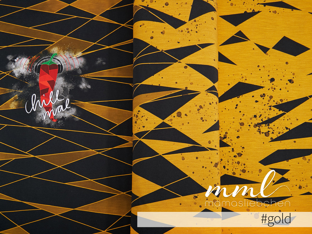 Jersey-Stoff "Hot Chili 2.0 #gold" (1Panel/ ca.0,80m)