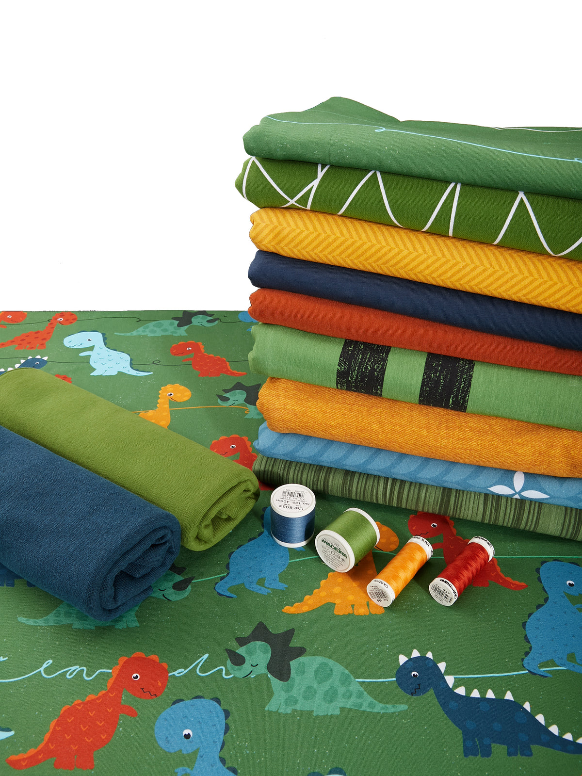 Jersey-Stoff "I love Dinos #green" (0,25m)