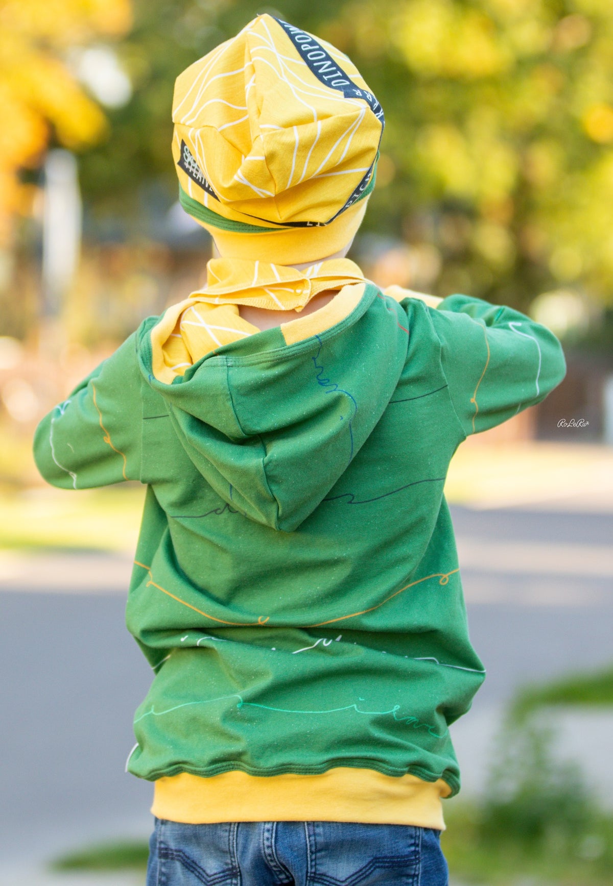 Jersey-Stoff "I love Dinos #green" (0,25m)