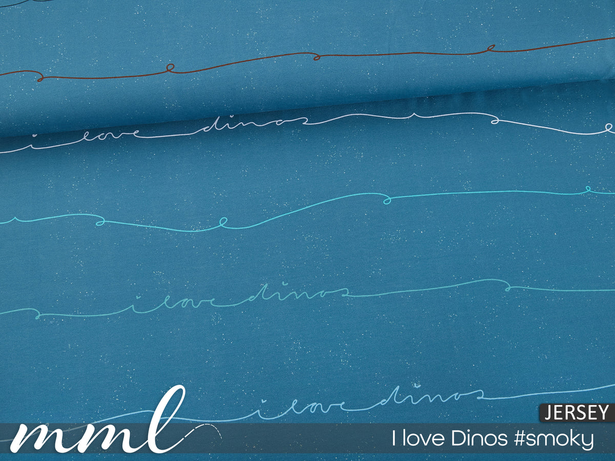 Jersey-Stoff "I love Dinos #smoky" (0,25m)