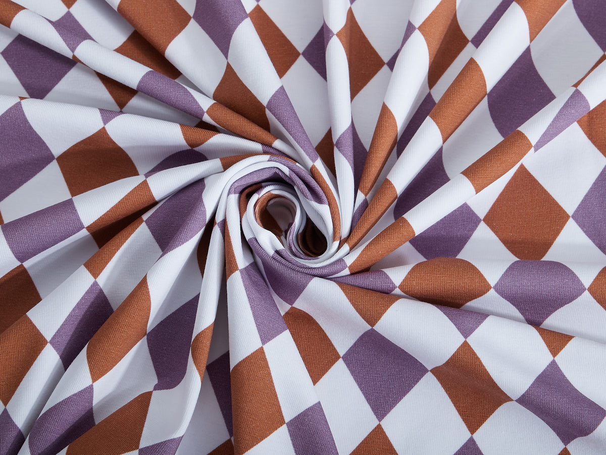 Jersey-Stoff "ilovediamonds #cinnamon-lilac"(0,5 Meter)