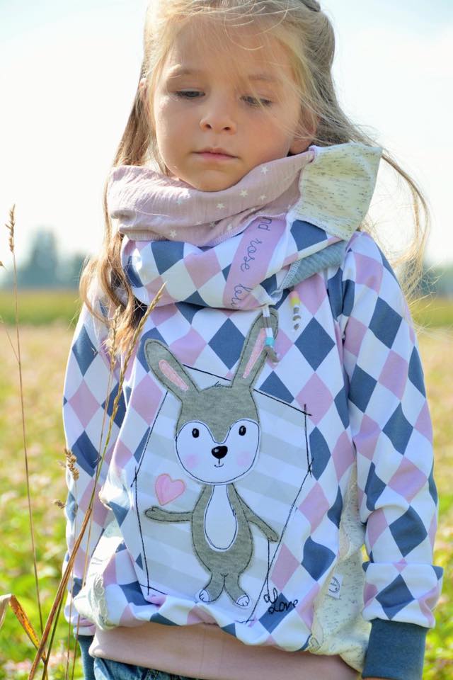 Jersey-Stoff "ilovediamonds #rose-blue"(0,25 Meter)