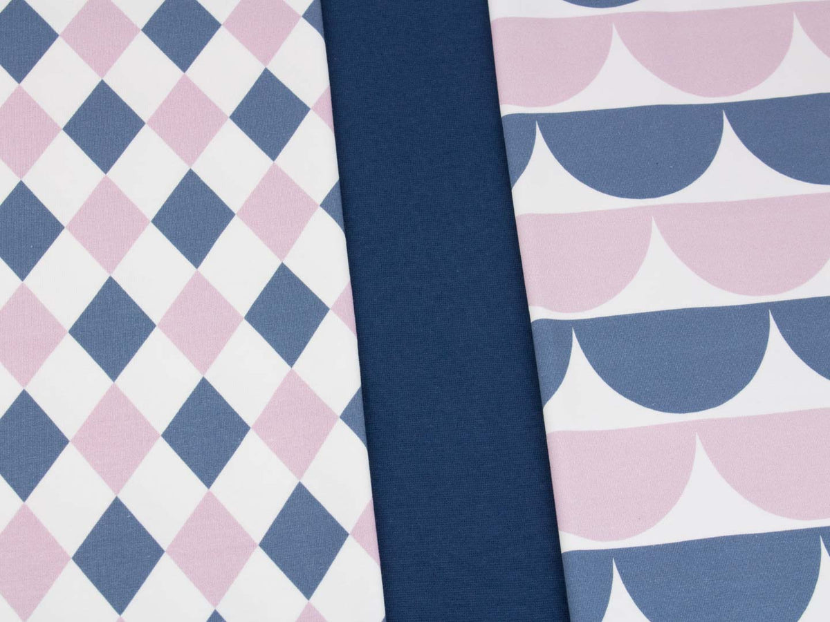 Jersey-Stoff "ilovediamonds #rose-blue"(0,25 Meter)