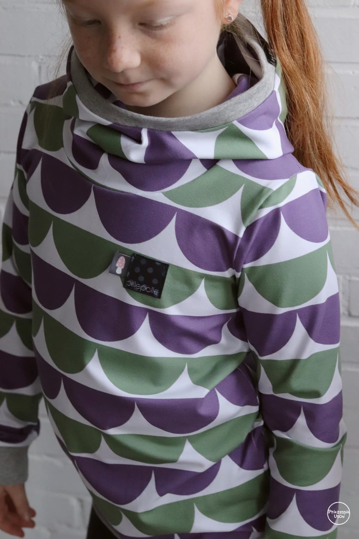 Jersey-Stoff "iloveruffles #green-violet"(0,25 Meter)