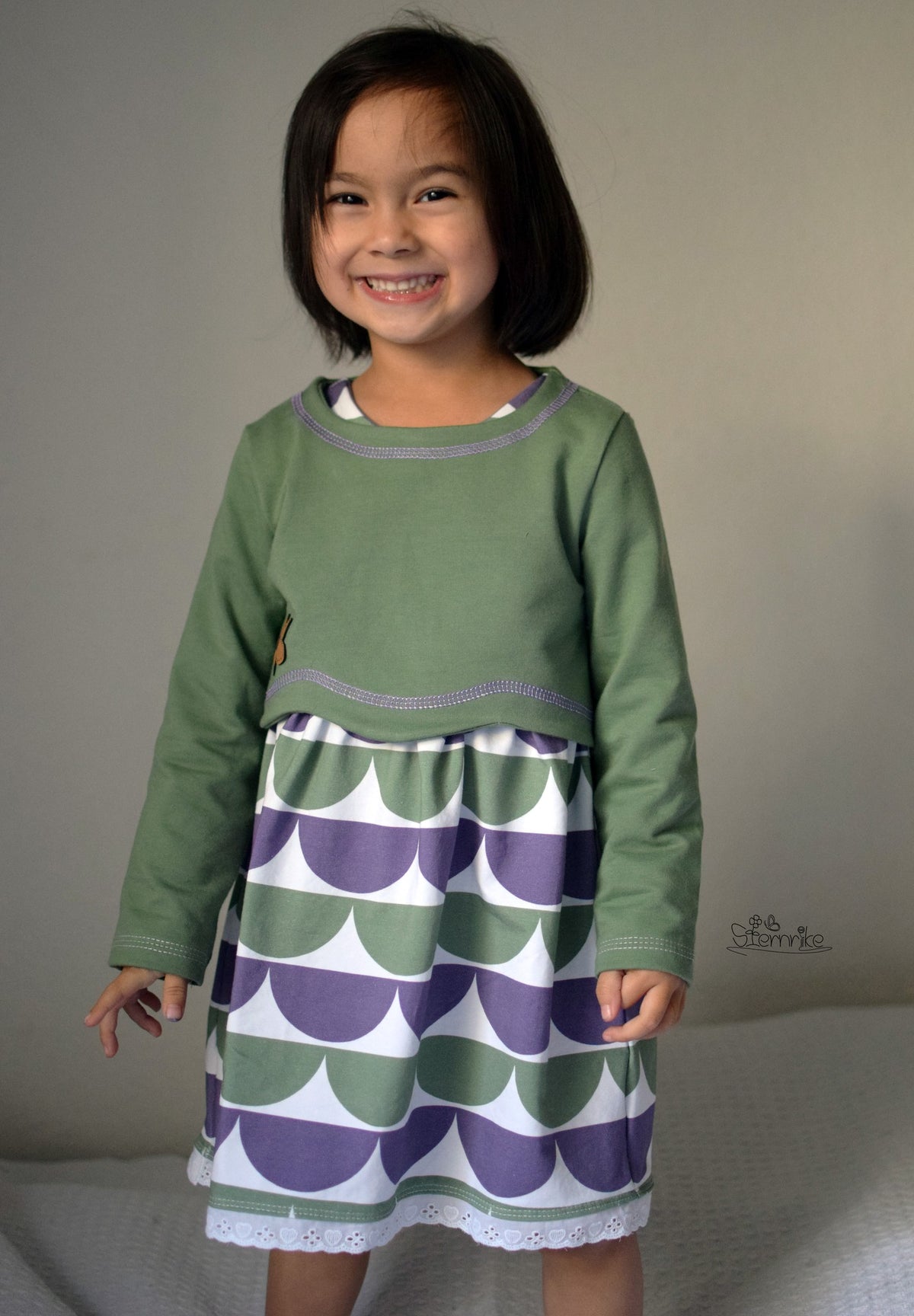 Jersey-Stoff "iloveruffles #green-violet"(0,25 Meter)