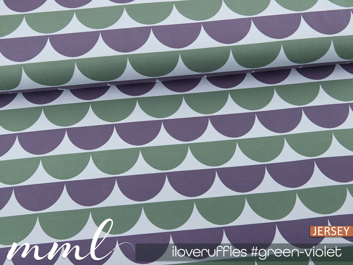 Jersey-Stoff "iloveruffles #green-violet"(0,25 Meter)