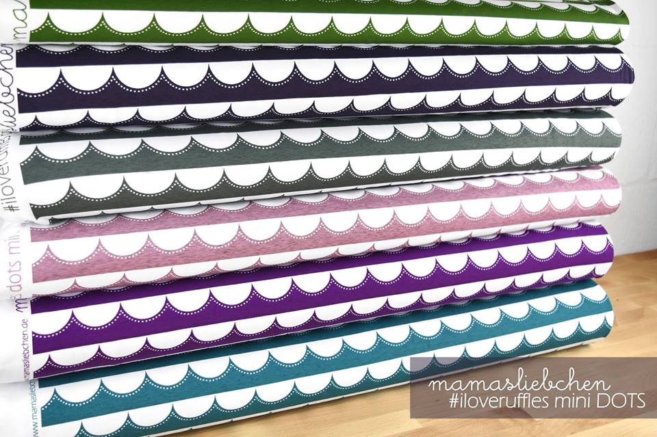 Jersey-Stoff "iloveruffles mini DOTS #aubergine" (0,25 Meter)