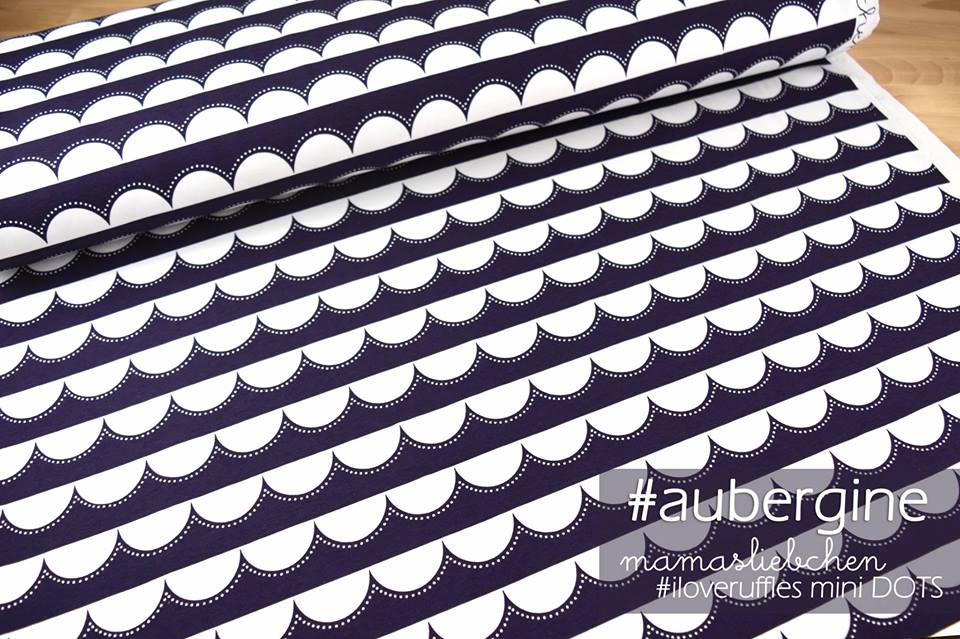 Jersey-Stoff "iloveruffles mini DOTS #aubergine" (0,25 Meter)