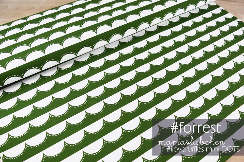 Jersey-Stoff "iloveruffles mini DOTS #forrest" (0,25 Meter)