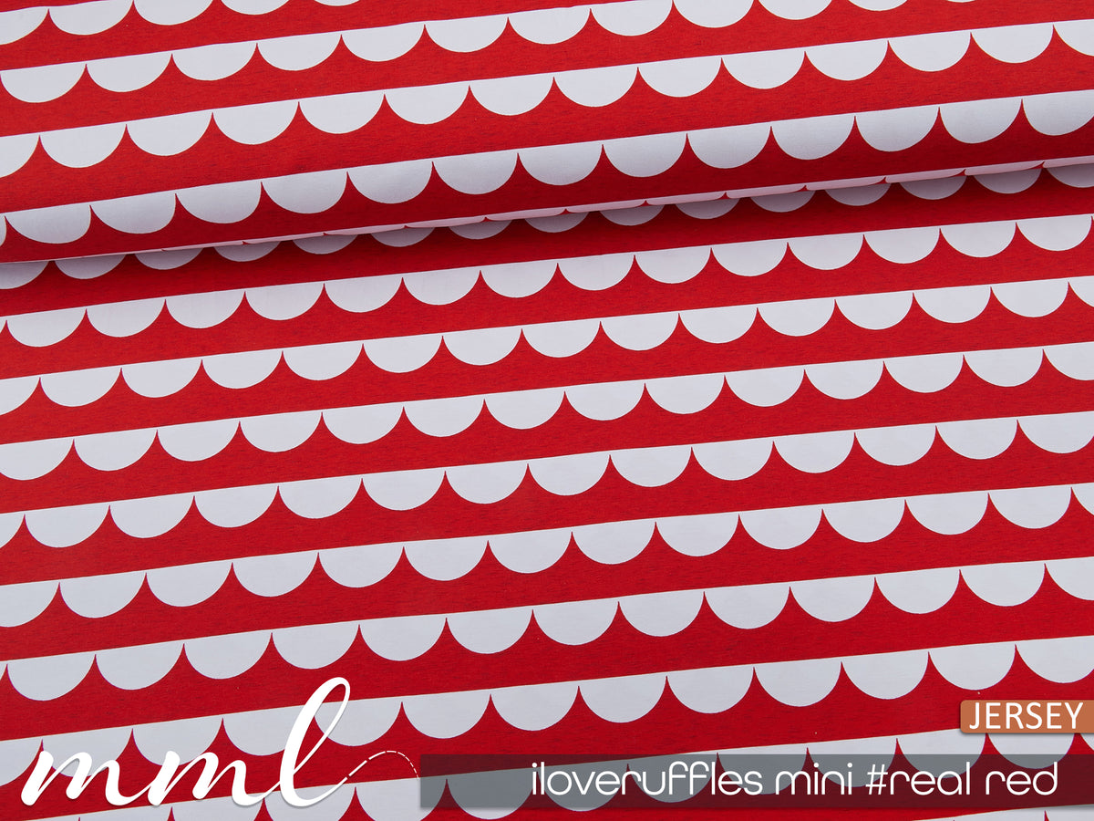 Jersey-Stoff "iloveruffles mini #real red" (0,25 Meter)