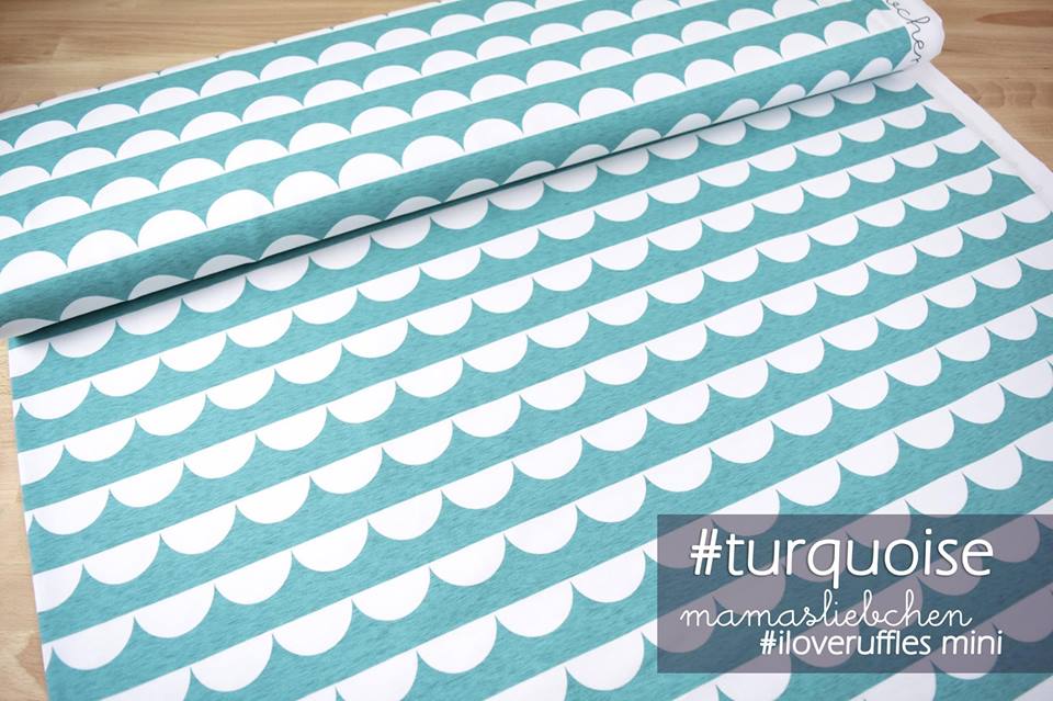 Jersey-Stoff "iloveruffles mini #turquoise" (0,25 Meter)