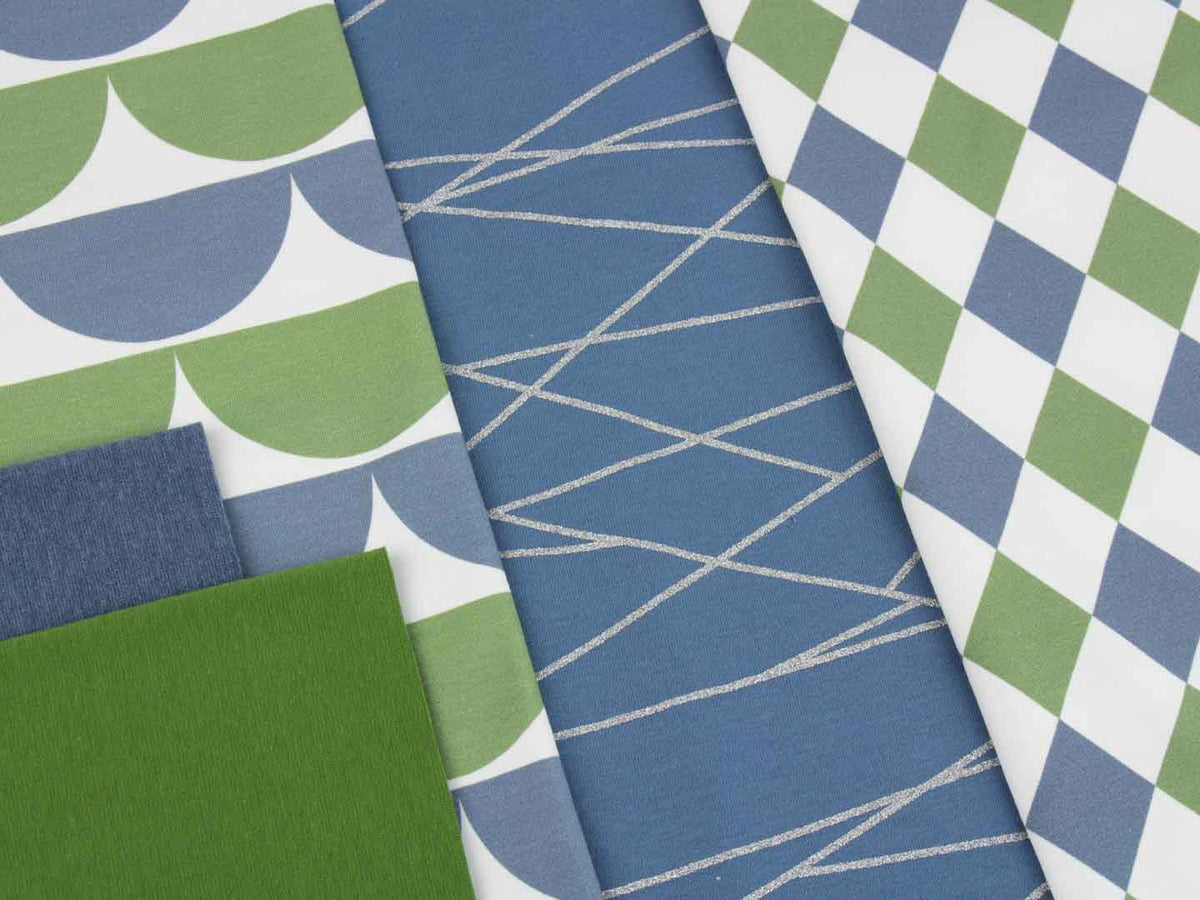 Jersey-Stoff "iloveruffles #olive-blue" (0,25 Meter)