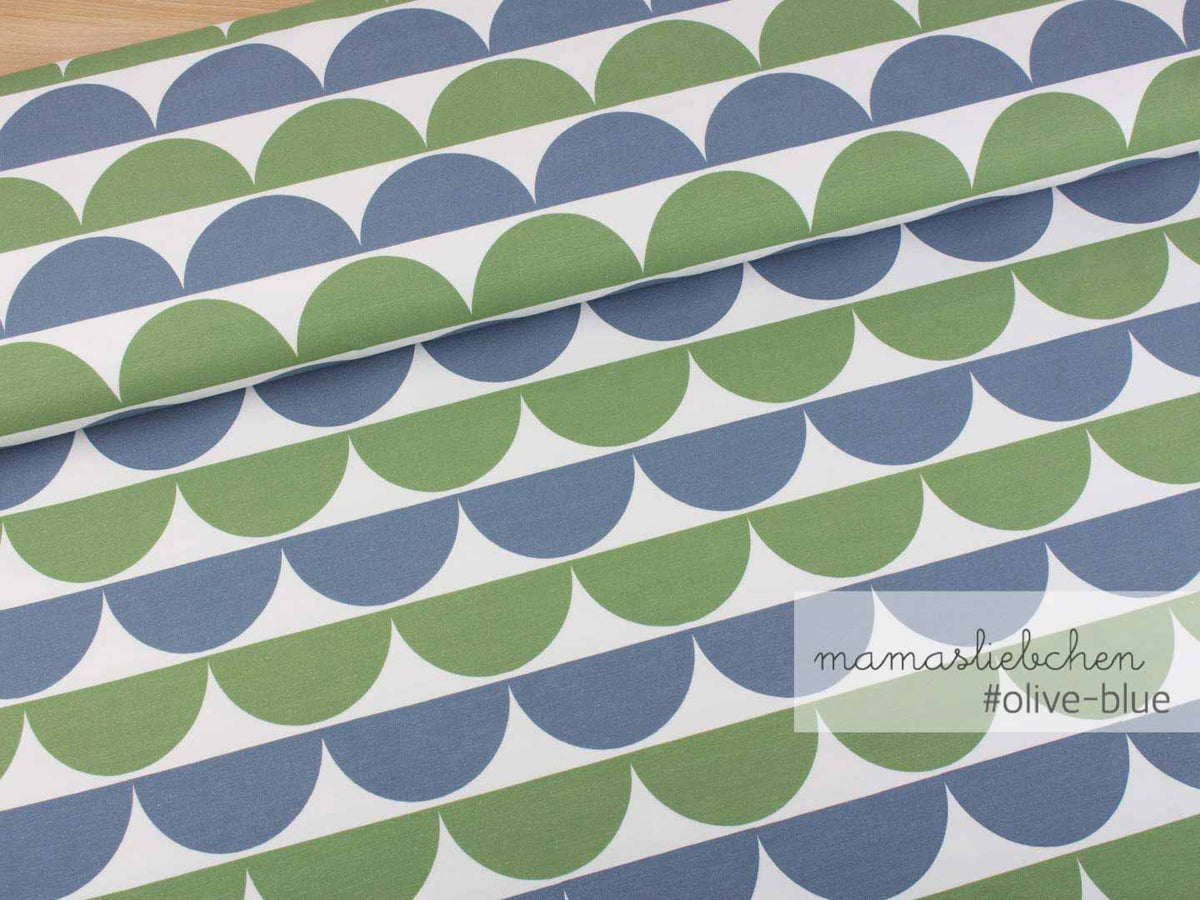 Jersey-Stoff "iloveruffles #olive-blue" (0,25 Meter)