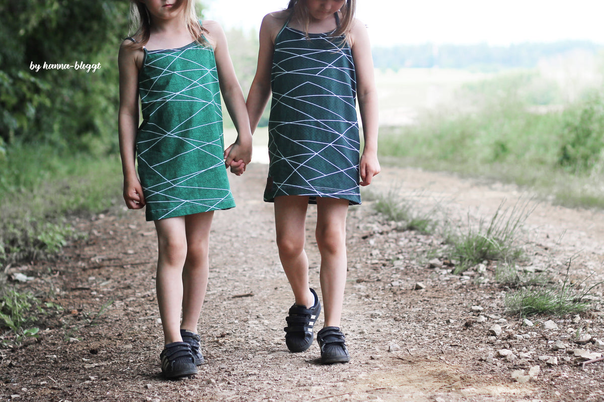 Jersey-Stoff "Jeans pixel shapelines #green" (0,25m)