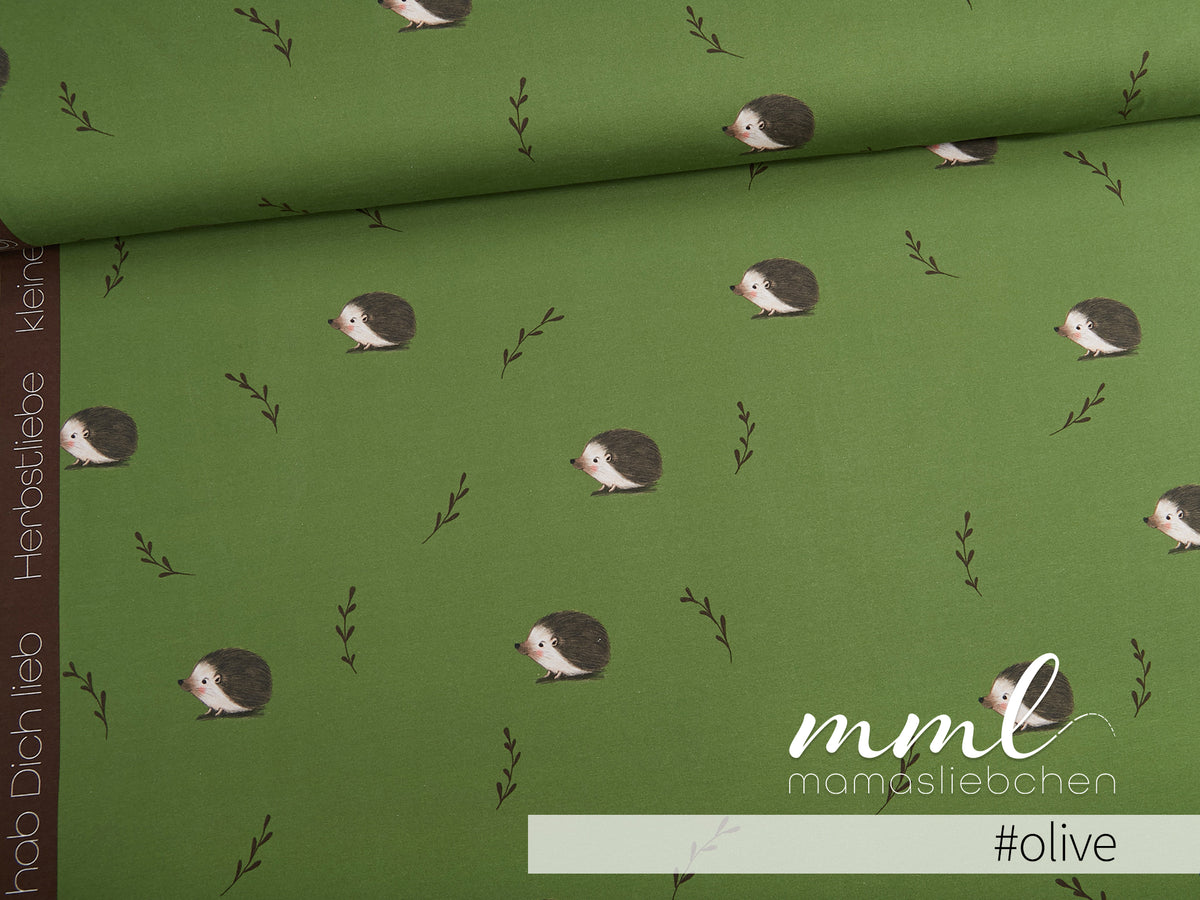 Jersey-Stoff "kleiner Schatz #olive" (0,25m)