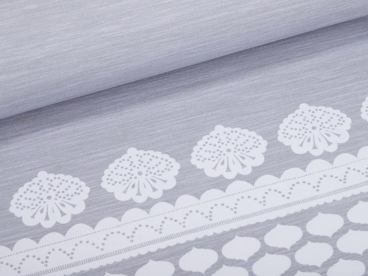 Jersey-Stoff "lacing #gray-white" (1 Panel, ca. 0,8m)