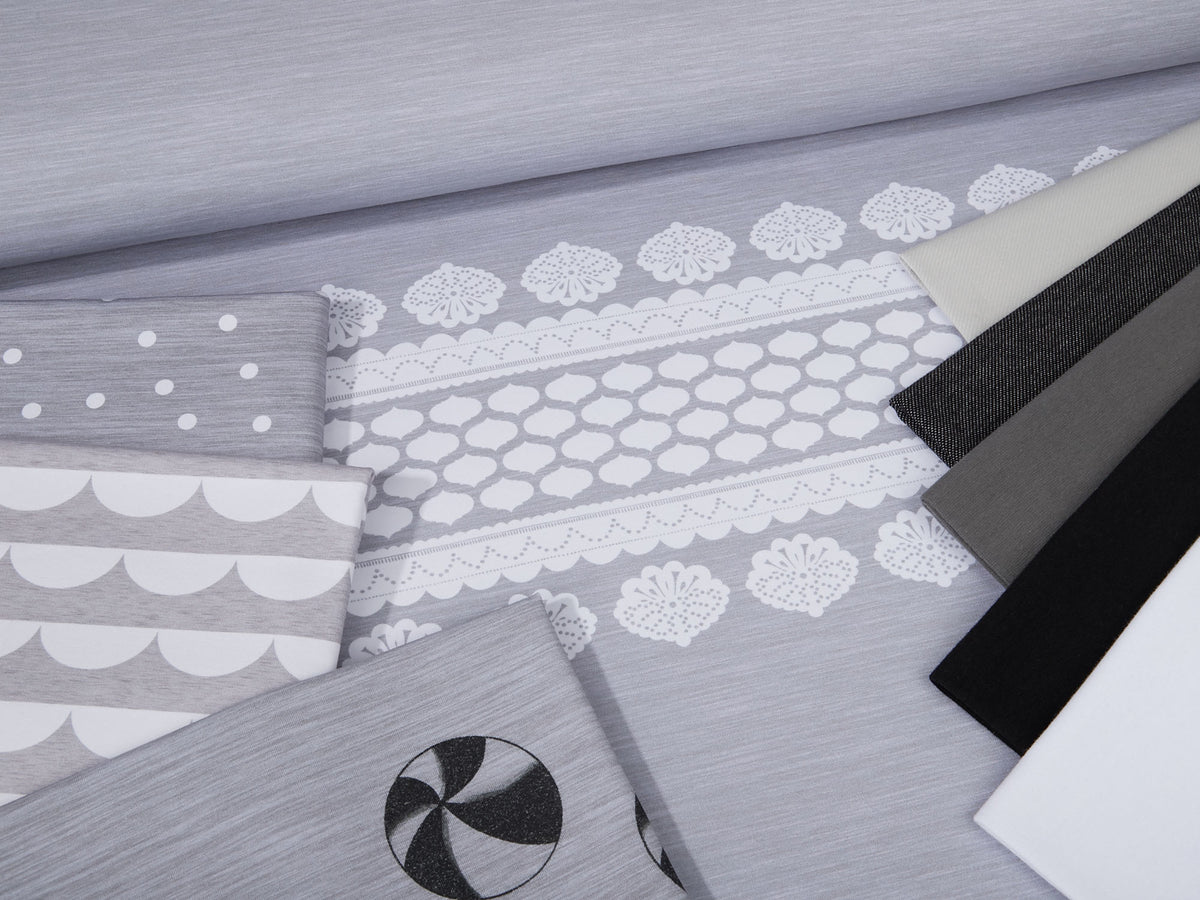 Jersey-Stoff "lacing #gray-white" (1 Panel, ca. 0,8m)