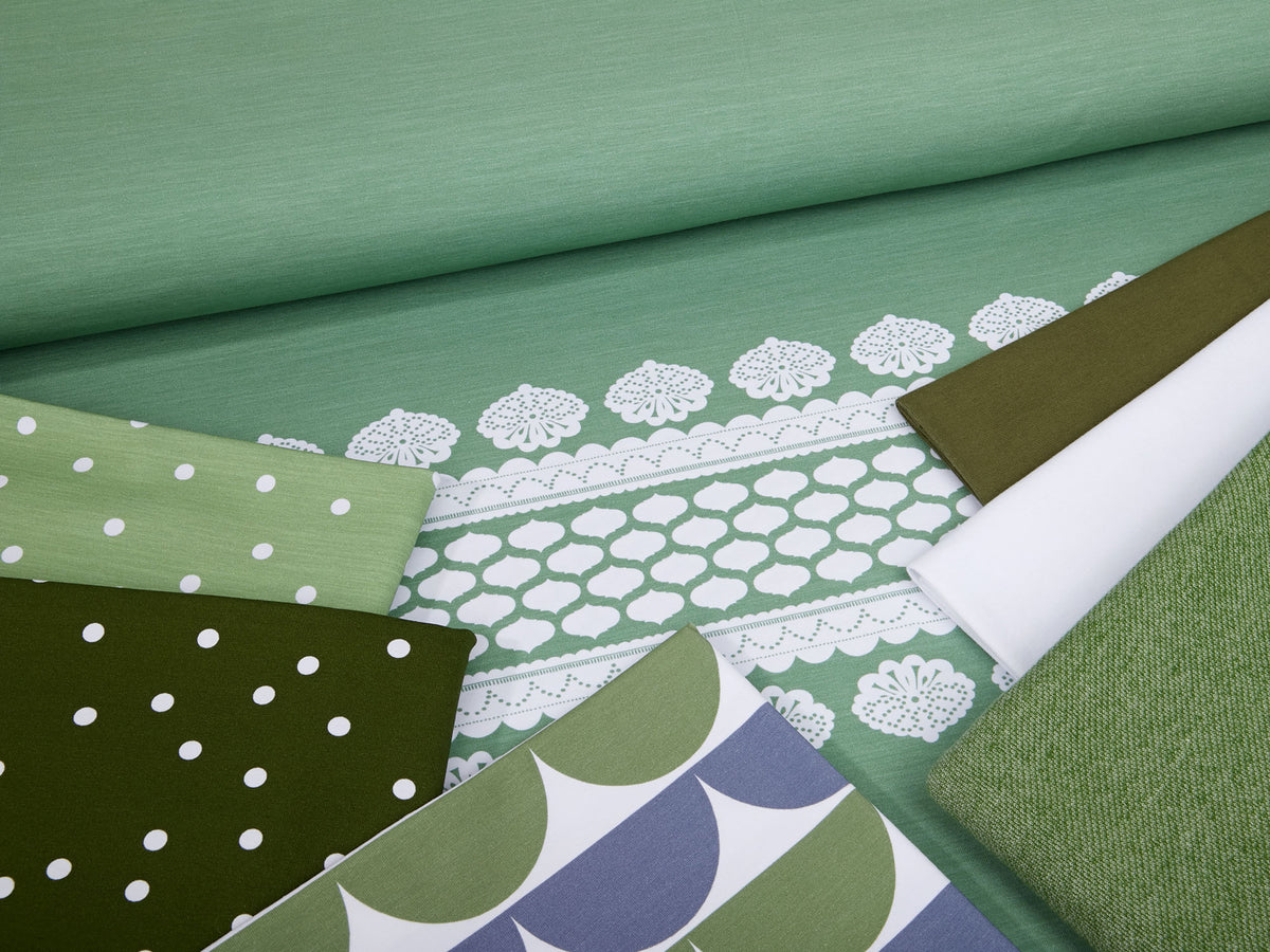 Jersey-Stoff "lacing #green-white" (1 Panel, ca. 0,8m)