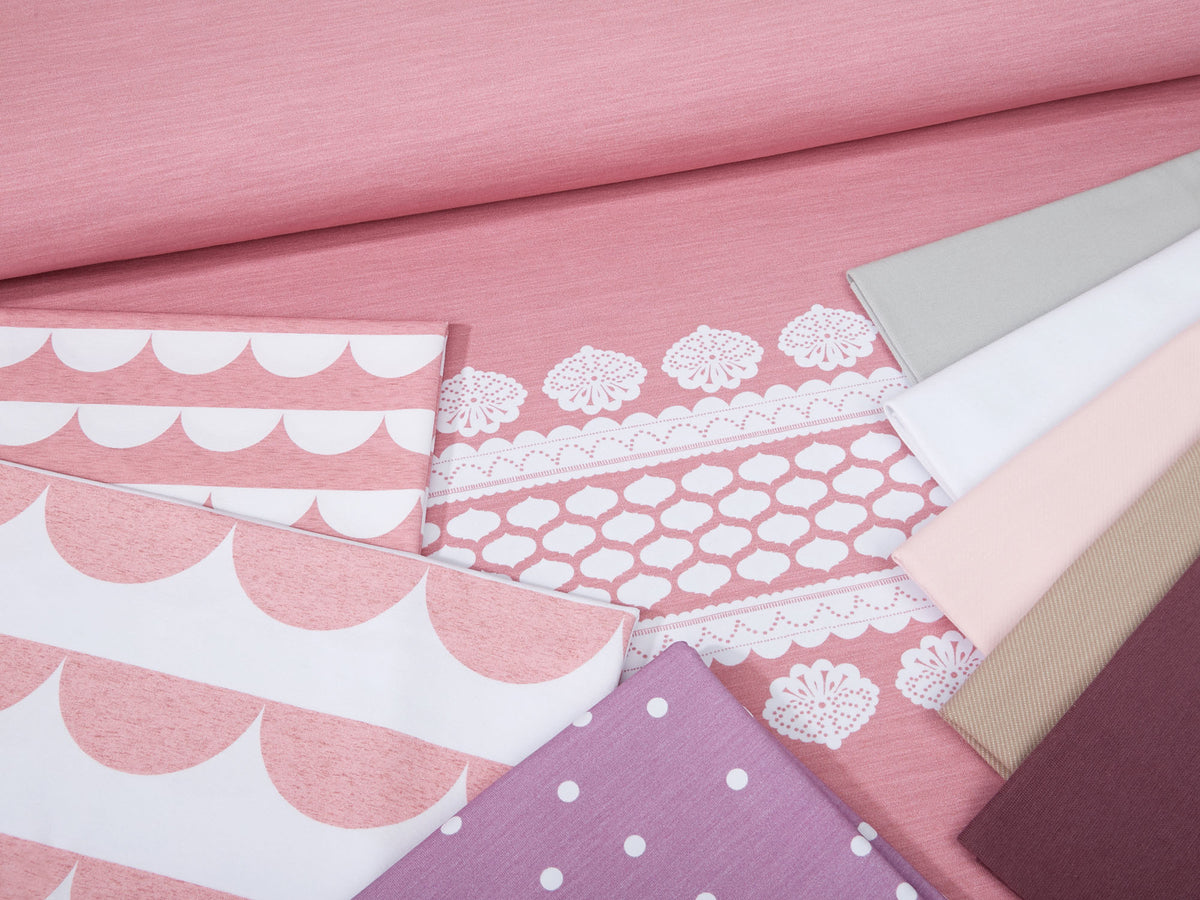 Jersey-Stoff "lacing #rose-white" (1 Panel, ca. 0,8m)
