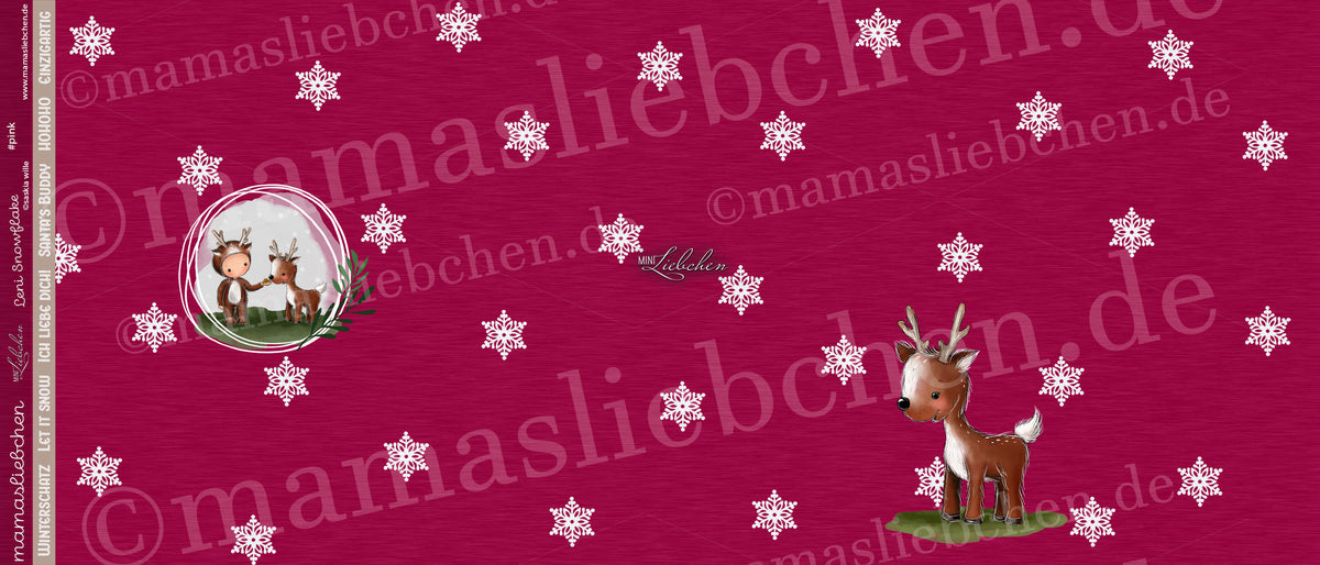 Jersey-Stoff "Leni snowflake #pink" (1Panel/ ca.0,75m)