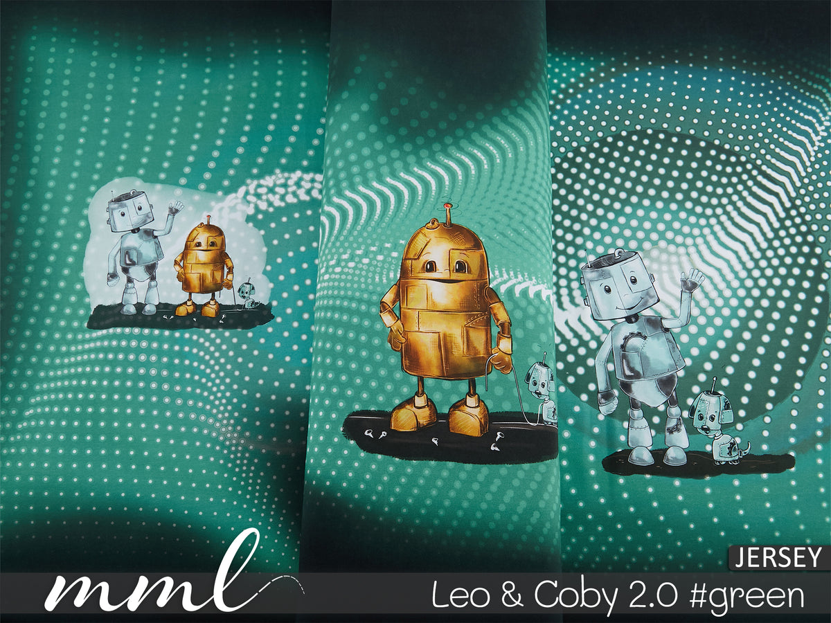 Jersey-Stoff "Leo & Coby 2.0 #green" (1Panel/ ca.0,70m)