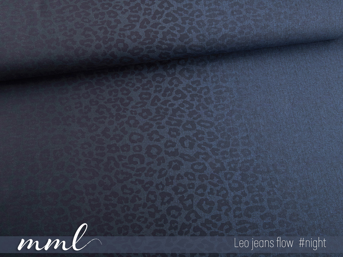 SoftTouch Jersey-Stoff "Leo jeans flow #night" (0,25m)