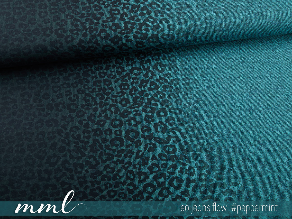 Jersey-Stoff "Leo jeans flow #peppermint" (0,25m)