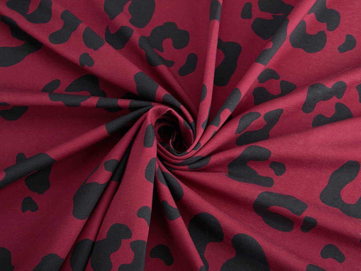 Jersey-Stoff "Leo Love #berry" (0,25m)