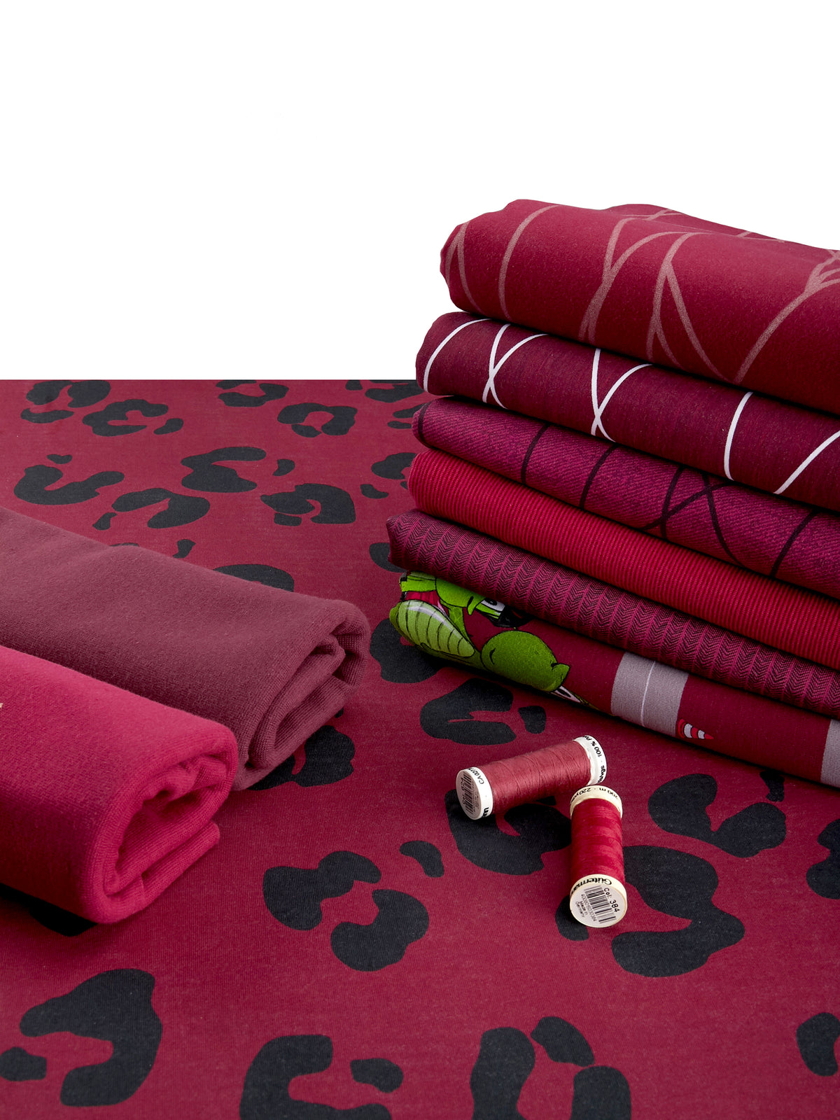 Jersey-Stoff "Leo Love #berry" (0,25m)