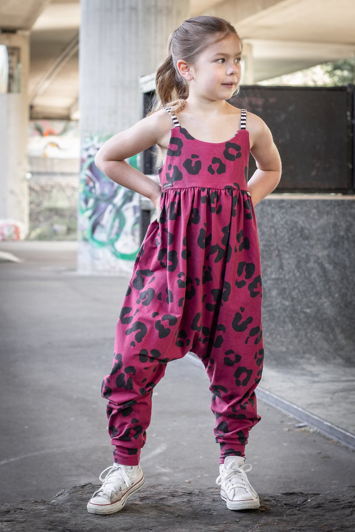 Jersey-Stoff "Leo Love #berry" (0,25m)