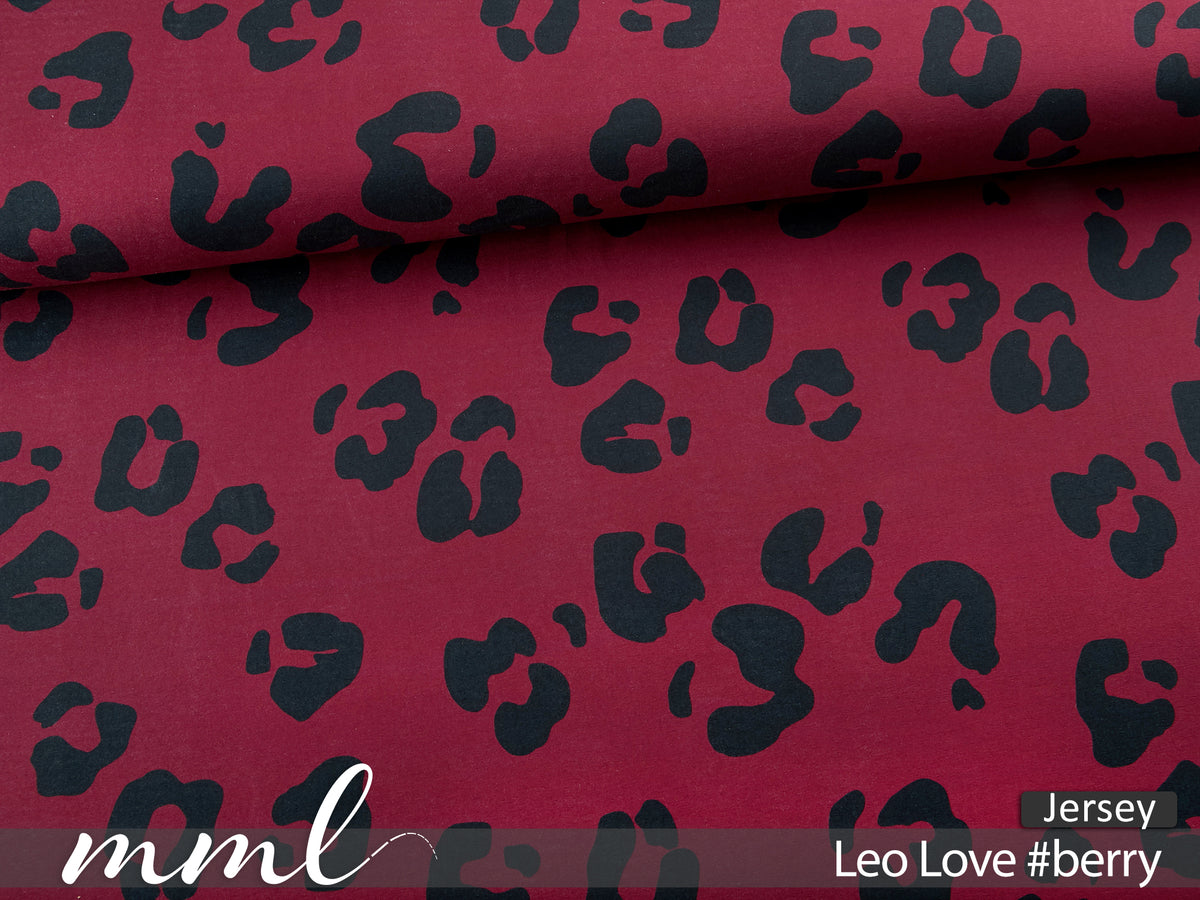 Jersey-Stoff "Leo Love #berry" (0,25m)