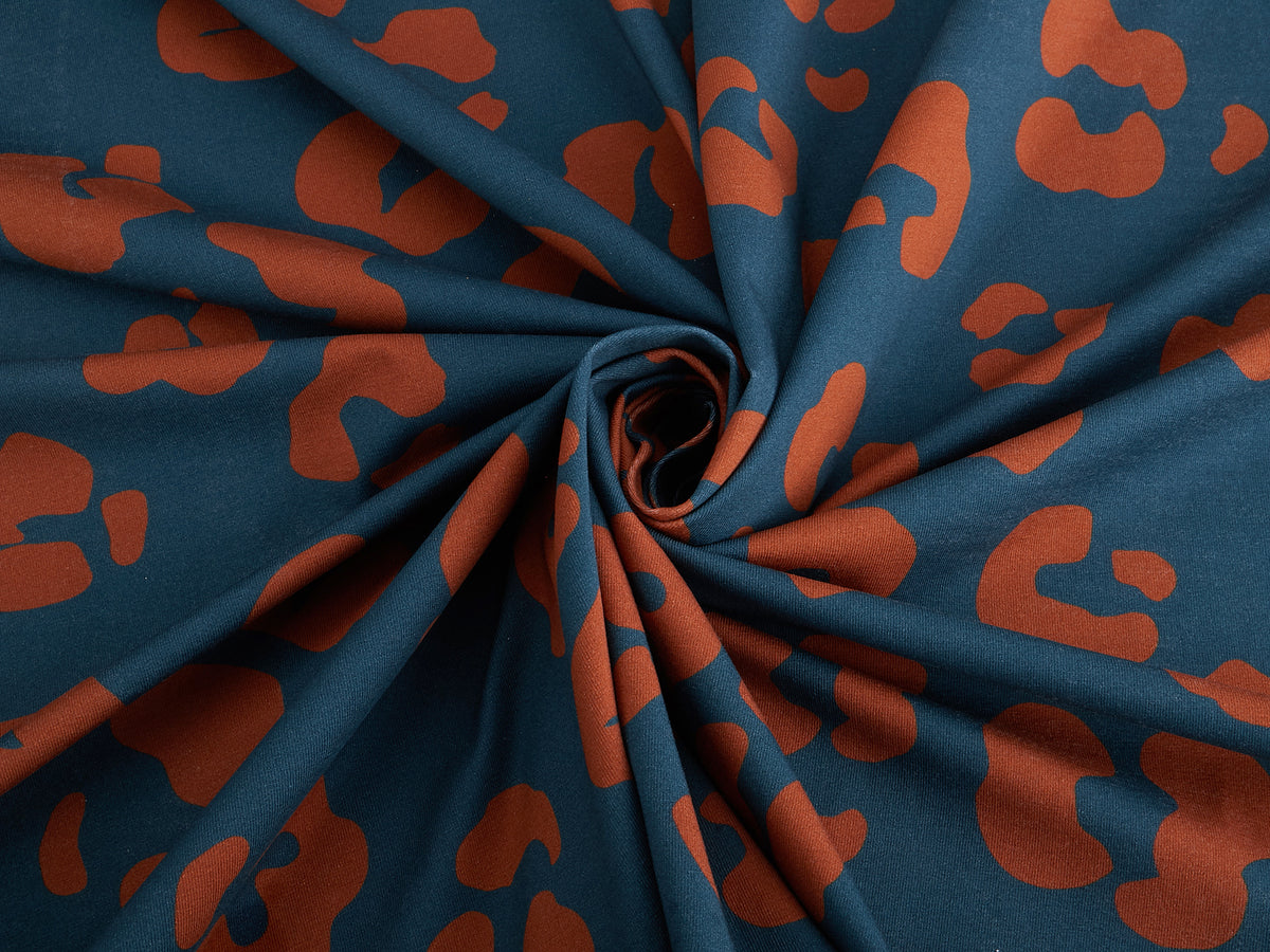 Jersey-Stoff "Leo Love #blue rust" (0,25m)