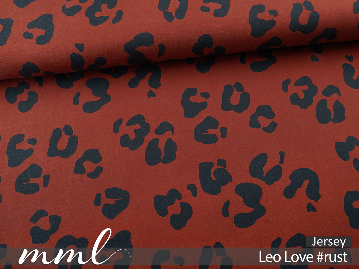 Jersey-Stoff "Leo Love #rust" (0,25m)