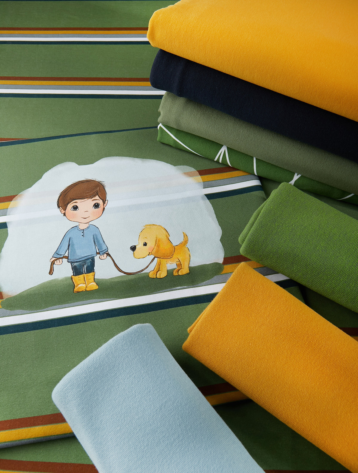 Jersey-Stoff "Leo`s Streifen #bruno" (0,5m)