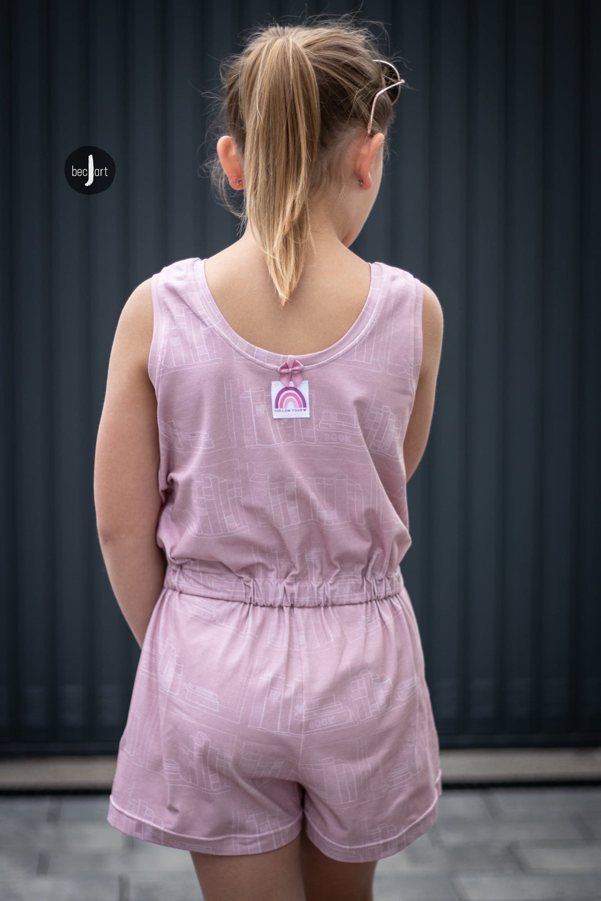 Jersey-Stoff "library #rose" (0,5m)