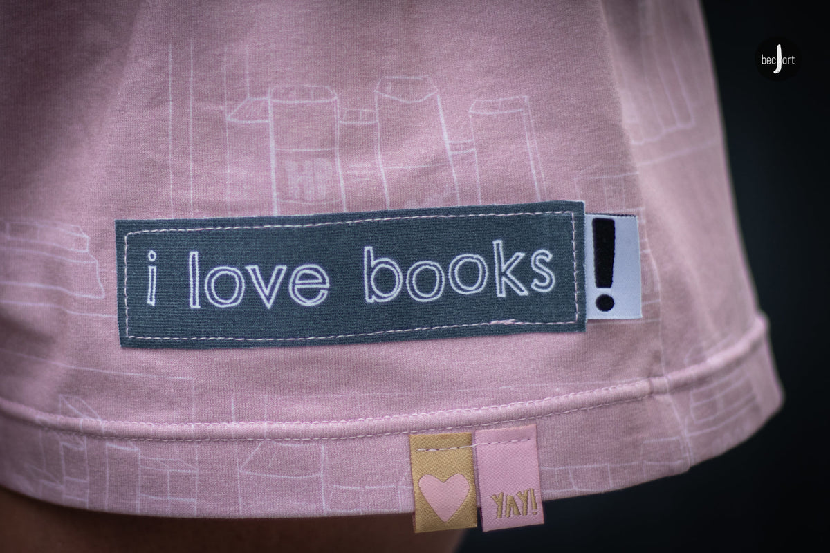 Jersey-Stoff "library #rose" (0,5m)
