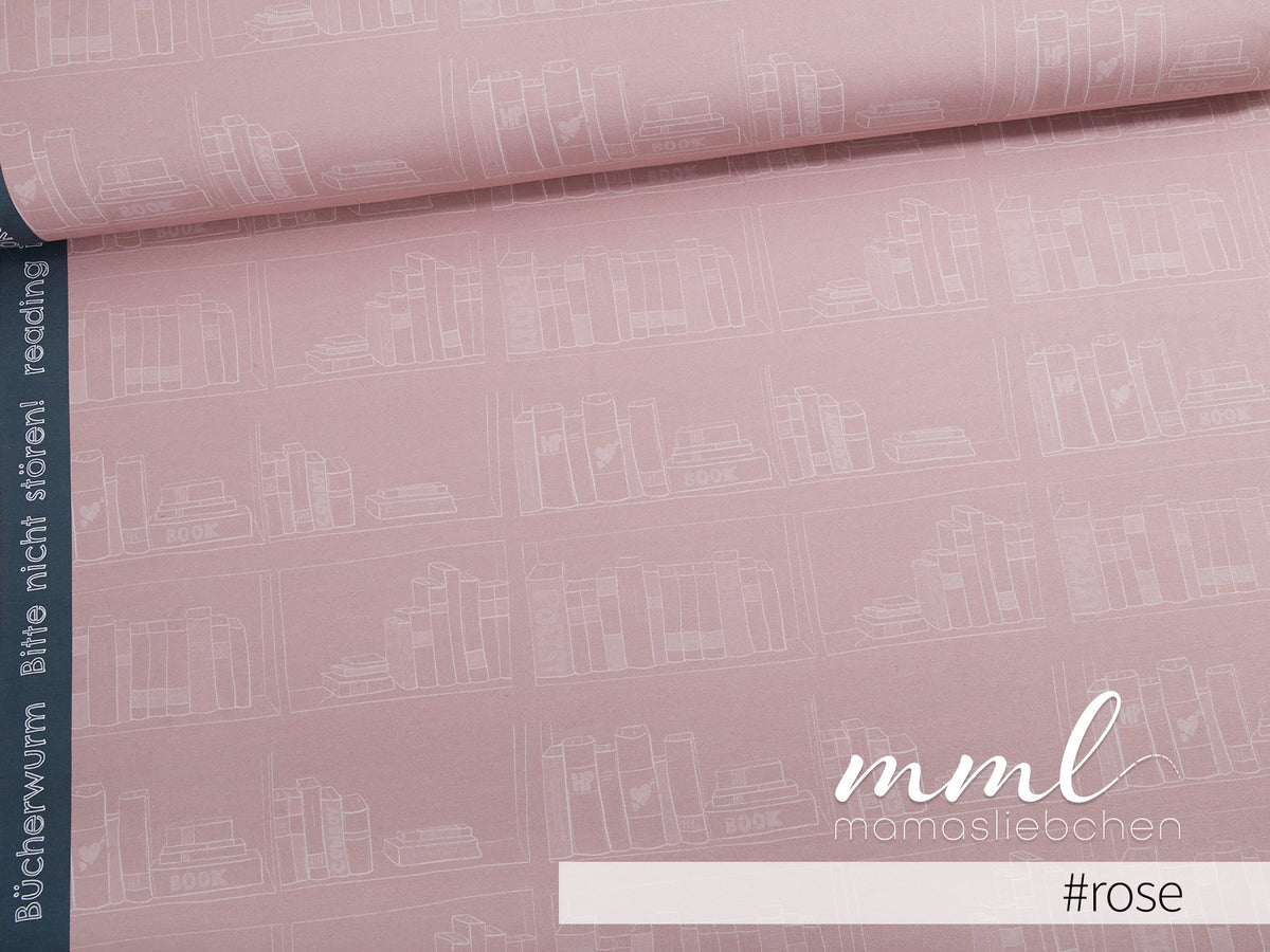 Jersey-Stoff "library #rose" (0,5m)