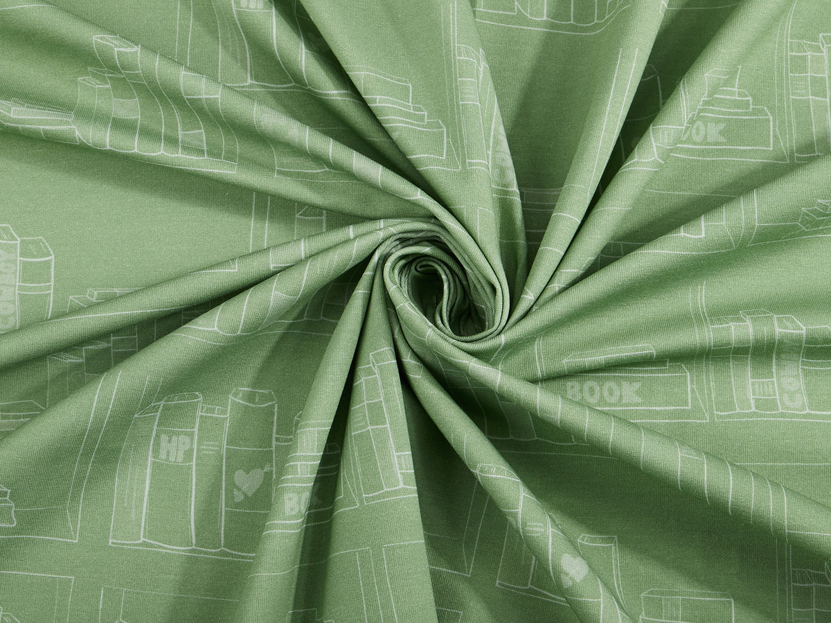 Jersey-Stoff "library #sage" (0,5m)